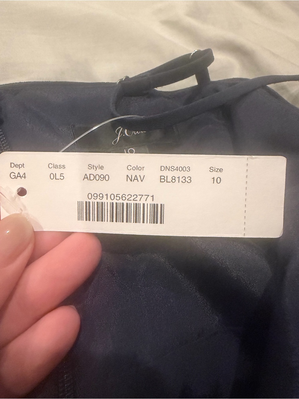 J. Crew Navy, Teal & Light Blue Pleated Maxi Dress - Picture 4 of 5